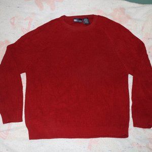 Vintage Faded Glory Authentic Men's Red Ribbed Pullover Sweater Size M(38-40)